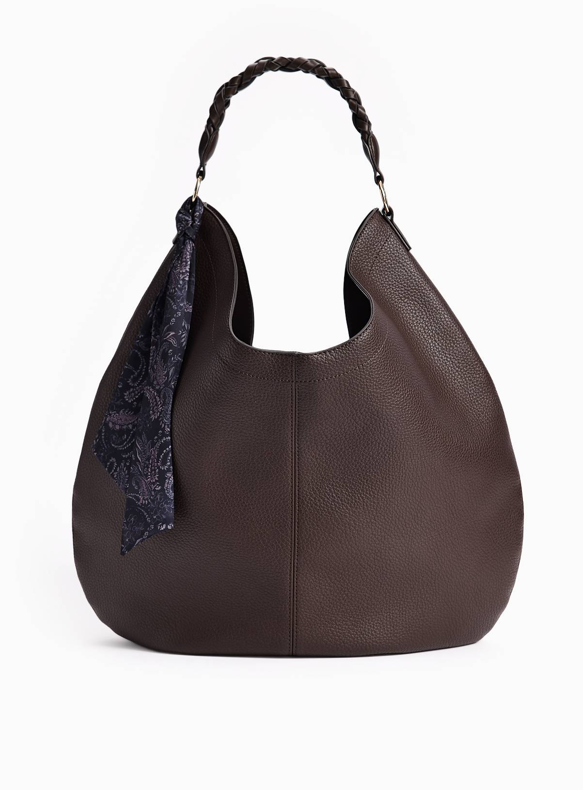 Black Fortune Cookie Style Faux Leather Shoulder Bag One Size - Image 2